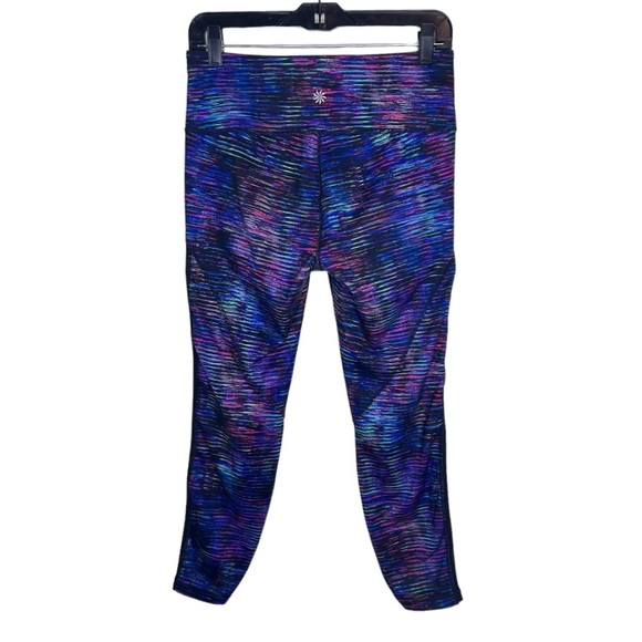 Athleta Interstellar High Rise Mesh Detail 7/8 Multicolor Tights Size Medium - Picture 3 of 10